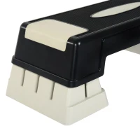 Tabla de Step para Fitness Aeróbic Deporte y Gimnasia - Color Negro y Gris - Plástico - 76x29x12.5-22.5cm(m-7)