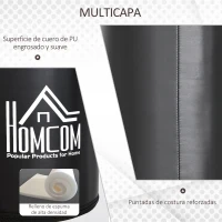 HOMCOM Saco de Boxeo de Pie con Soporte Ajustable en Altura de 3 Niveles Punching Ball con Base Rellenable de Arena 45 kg o Agua 30 kg para Hogar Gimnasio Ø68x150-170 cm Negro(m-5)