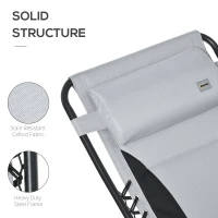Outsunny Zero Gravity Chair, Folding Recliner, Patio Sun Lounger with Cup Holder, Adjustable Backrest, Padded Pillow for Outdoor, Patio, Deck, Poolside, Light Grey(m-6)