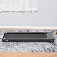 HOMCOM Cinta de Correr Eléctrica 1-6km/h Cinta de Andar Portátil con Pantalla LED Control Remoto Bluetooth Ruedas de Transporte para Casa Oficina 134x58x10 cm Negro(m-7)