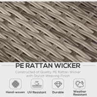 Outsunny 4 PCs Rattan Garden Furniture Outdoor Sectional Corner Sofa and Coffee Table Set - Conservatory Wicker Weave Furniture with Armrest and Cushions, Light Grey(m-4)