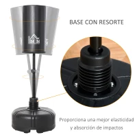 HOMCOM Saco de Boxeo de Pie con Soporte Ajustable en Altura de 3 Niveles Punching Ball con Base Rellenable de Arena 45 kg o Agua 30 kg para Hogar Gimnasio Ø68x150-170 cm Negro(m-6)