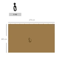 Outsunny Replacement Gazebo Curtains 4-Panel Sidewalls with Zipper for 3 x 3 (M) Yard Gazebos Canopy Tent, Brown(m-3)