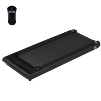 HOMCOM Cinta de Correr Eléctrica 1-6km/h Cinta de Andar Portátil con Pantalla LED Control Remoto Bluetooth Ruedas de Transporte para Casa Oficina 134x58x10 cm Negro(m-1)