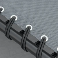 Outsunny Portable Sun Lounger, Folding Camping Bed Cot, Reclining Lounge Chair 5-position Adjustable Backrest with Side Pocket, Pillow for Patio Garden Beach Pool, Grey(m-8)