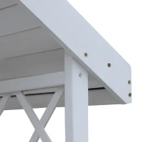 Outsunny Wooden Arbour Double Seat Bench with Storage Box Lattice Side Solid Roof Outdoor Garden Furniture Chair, White(m-8)