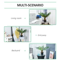 Outsunny 60cm/2FT Artificial Palm Tree Decorative Plant 8 Leaves with Nursery Pot, Fake Tropical Tree for Indoor Outdoor Décor(m-5)
