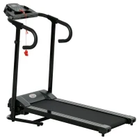 HOMCOM Caminadora eléctrica plegable - 1 a 10 Km/h - pantalla LED multifunción - potencia 600 W - acero negro(m-1)