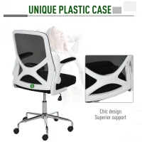 Vinsetto Mesh Swivel Office Chair with Flip-Up Arm, Lumbar Support, Home Task High Back Chair Adjustable Height, Black(m-6)