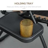 Outsunny Zero Gravity Lounger Chair, Folding Reclining Patio Chair with Shade Cover, Cup Holder, Soft Cushion and Headrest for Poolside, Camping, Brown(m-5)