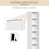 HOMCOM Mueble de almacenamiento de CDs con estante de columna 12 compartimentos 21L x 20l x 175H cm capacidad máxima 204 CDs haya(m-4)
