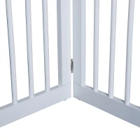 Pawhut Wooden Dog Gate For Stairs Stepover Panel Pet Fence Folding Safety Barrier-White(m-9)