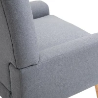 HOMCOM Nordic Single Cushion Padded Chair Wooden Armchair  Button Tufted Seat Sponge Scandinavian Living Room Bedroom(m-7)