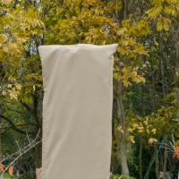 Outsunny Garden Parasol Cover with Rod, Zipper, Khaki(m-6)