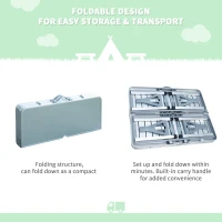 Outsunny Aluminum Portable Picnic Table Chair Set(m-6)