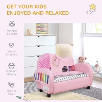 HOMCOM Kids Children Sofa Armchair Piano Shape Multi Functional 2 Seats Couch Storage Box Soft Sturdy Pink(m-4)
