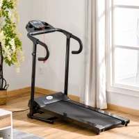 HOMCOM Caminadora eléctrica plegable - 1 a 10 Km/h - pantalla LED multifunción - potencia 600 W - acero negro(m-2)