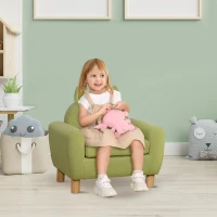 HOMCOM Kids Sofa Toddler Chair Children Armchair for Preschool Bedroom Playroom with Ear Modeling Wood Green(m-2)