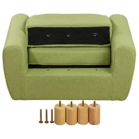 HOMCOM Kids Sofa Toddler Chair Children Armchair for Preschool Bedroom Playroom with Ear Modeling Wood Green(m-8)