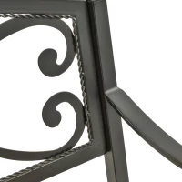 Outsunny ławka ogrodowa 2-osobowa ławka z drewna metalu ławka parkowa do 220 kg ławka na taras z oparciem mebel ogrodowy lite drewno kolor czarny + naturalny 127 x 52 x 88 cm(m-6)