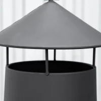 Outsunny semineu de 133 cm inaltime pentru exterior, arzator de gradina, terasa, cu spatiu pentru depozitarea lemnelor si vatrai(m-8)