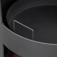 Outsunny semineu de 133 cm inaltime pentru exterior, arzator de gradina, terasa, cu spatiu pentru depozitarea lemnelor si vatrai(m-7)