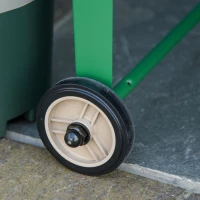 Podwyższone łóżko Outsunny z kółkami i półką, metal, zielone, 104 x 39 x 80 cm(m-6)