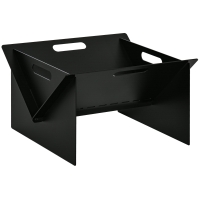 Outsunny Braciere Da Giardino Con Coperchio Parascintille E Griglia Pe Barbecue In Metallo 76x76x47cm Nero - Foto 7