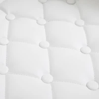 HOMCOM Metal Swivel Bar Stool PU Back Arm Rest Chrome Base Pub Barstool Gas Lift Height Adjustable Kitchen Breakfast Chair Modern Style (White)(m-10)