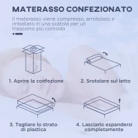 HOMCOM Materasso Matrimoniale 180x190x20 cm in Memory Foam con Molle Insacchettate e Fodera Trapuntata Traspirante(m-7)