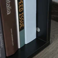 HOMCOM Bureau d'angle Design Contemporain bibliothèque intégrée en S Panneaux Particules Noir Alliage alu.(m-8)