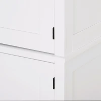 HOMCOM MDF Colonial Freestanding Kitchen Pantry Shelves Cabinet, 76W x 40.5D x 184Hcm-White(m-9)