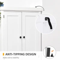 HOMCOM MDF Colonial Freestanding Kitchen Pantry Shelves Cabinet, 76W x 40.5D x 184Hcm-White(m-5)