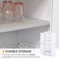 HOMCOM MDF Colonial Freestanding Kitchen Pantry Shelves Cabinet, 76W x 40.5D x 184Hcm-White(m-6)