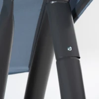 Outsunny 2-3 Seater Outdoor Garden Rattan Swing Chair with Adjustable Canopy Removable Cushion Hammock Seater Bench Bed Lounger, Mixed Grey(m-8)