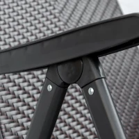 Outsunny Set of Two Folding Garden Chairs, with Seven-Position Adjustable Backs - Brown(m-9)