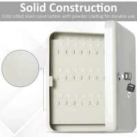 HOMCOM 93 Key Steel Wall Mount Lockable Key Organizer Storage Cabinet with Key Tags, Beige(m-4)