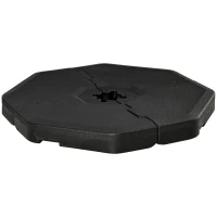 Outsunny Detachable Patio Umbrella Base, Cantilever Parasol Base Stand Outdoor Umbrella Weights, Filled with Sand and Water up to 140KG, Black(m-1)