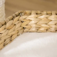 PawHut Cat Tree Tower Climbing Activity Center Kitten Furniture with Cattail Fluff Bed Condo Sisal Scratching Post Hanging Ball 50 x 50 x 119cm Natural(m-9)