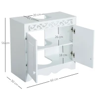 HOMCOM Bathroom Under Sink Storage Cabinet 2 Door Wooden Cupboard Vanity Units(m-3)
