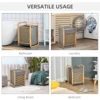 HOMCOM Laundry Hamper Basket with Removable Fabric Liner for Bathroom Utility Room Bedroom(m-6)