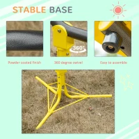 Outsunny 360° Rotating Kids Seesaw Metal Teeter-Totter Children Playground Equipment for Indoors and Outdoors, for Ages 3-7 years, Yellow(m-7)