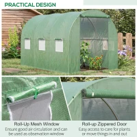 Outsunny Walk in Polytunnel Outdoor Garden Greenhouse with Windows and Door (3 x 2M)(m-4)