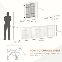 PawHut Freestanding Folding Pet Gate 4 Panels Dog Puppy Barrier with Support Feet(m-3)