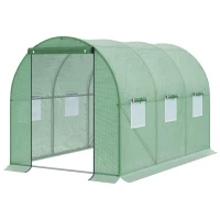 Outsunny Walk in Polytunnel Outdoor Garden Greenhouse with Windows and Door (3 x 2M)(m-1)