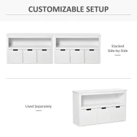 HOMCOM Storage Cabinet Display Rack Shelving Unit Chest with 3 Drawers for Entryway, Bedroom, Living room, Playroom, White(m-5)