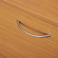 HOMCOM Entryway Coat and Shoe Rack, 6 Hooks Coat Rack Mirror Shelves Chest Multiple Clothes Hangers Organiser Oak(m-8)