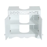 HOMCOM Bathroom Under Sink Storage Cabinet 2 Door Wooden Cupboard Vanity Units(m-4)