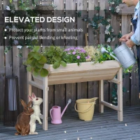 Outsunny Raised Garden Bed, Wooden Elevated Planter Box for Backyard, Patio to Grow Vegetables, Herbs, and Flowers, 108.5cmx60cmx80cm(m-5)