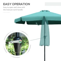 Outsunny 2.7m Patio Umbrella Garden Parasol Outdoor Sun Shade Table Umbrella with Tilt, Crank, 8 Ribs, Ruffles, Green(m-5)